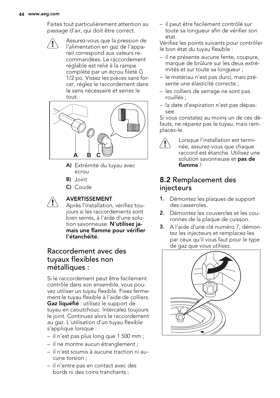 2 remplacement des injecteurs | AEG HC412000GB User Manual | Page 44 / 64