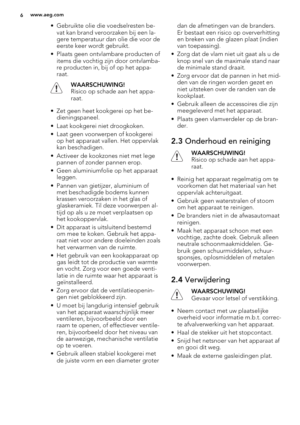 3 onderhoud en reiniging, 4 verwijdering | AEG HC412000GB User Manual | Page 6 / 64