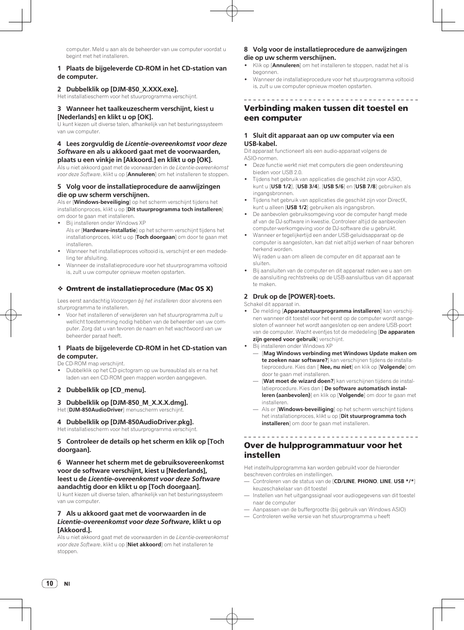 Over de hulpprogrammatuur voor het instellen | Pioneer DJM-850-S User Manual | Page 36 / 112