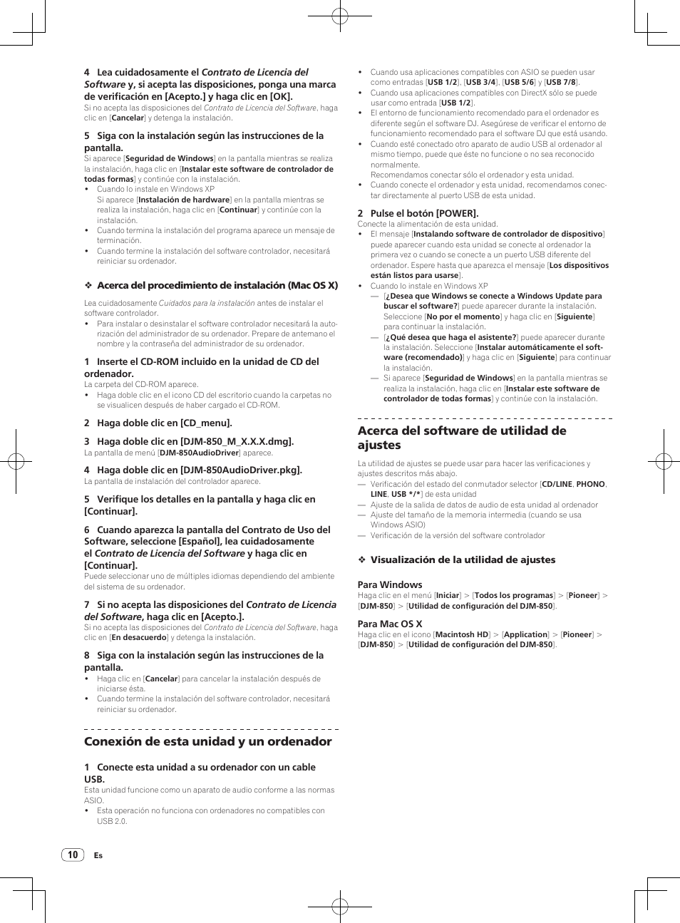 Conexión de esta unidad y un ordenador, Acerca del software de utilidad de ajustes | Pioneer DJM-850-S User Manual | Page 64 / 112