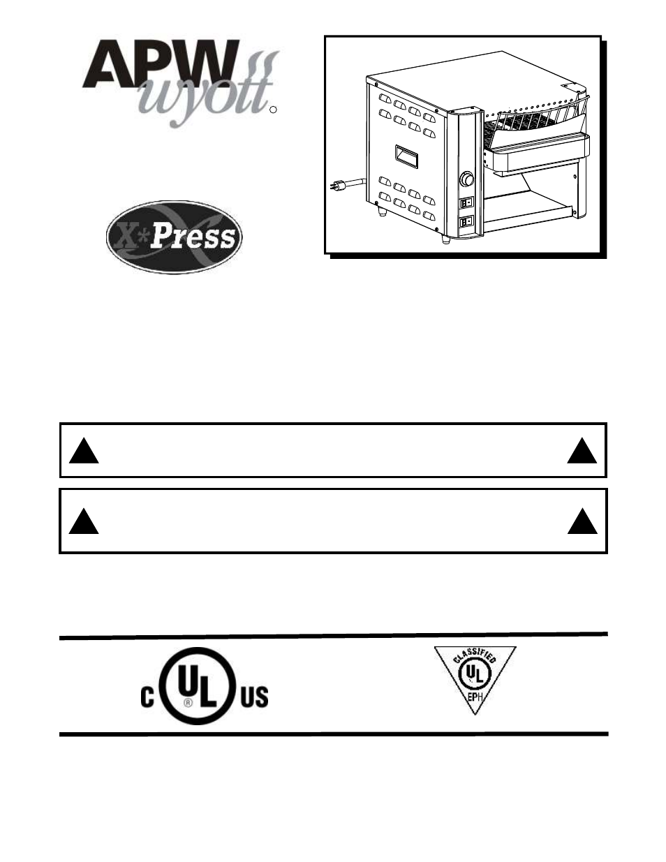 APW Wyott XPRS User Manual | 12 pages