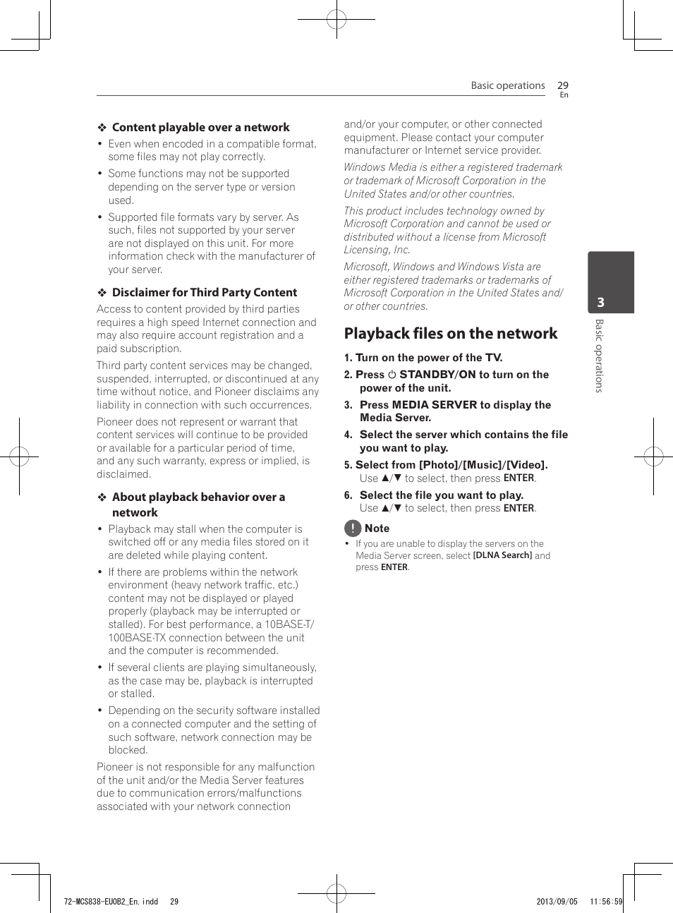 Playback files on the network | Pioneer SBX-N700 User Manual | Page 29 / 68