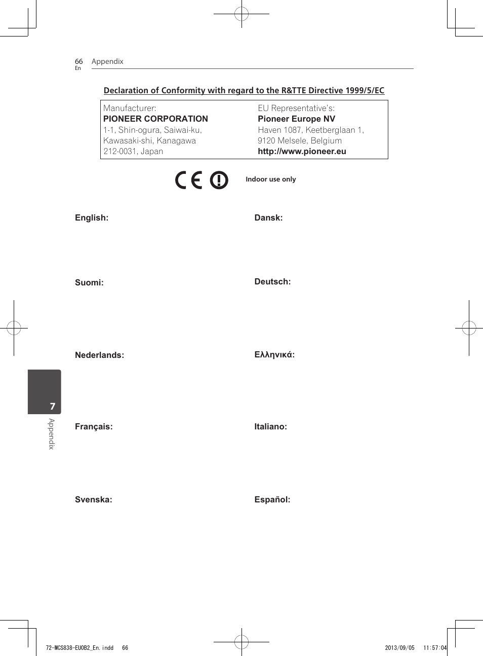 Pioneer SBX-N700 User Manual | Page 66 / 68