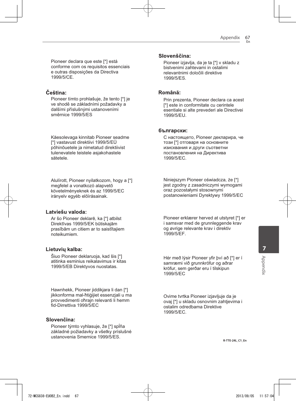 Pioneer SBX-N700 User Manual | Page 67 / 68
