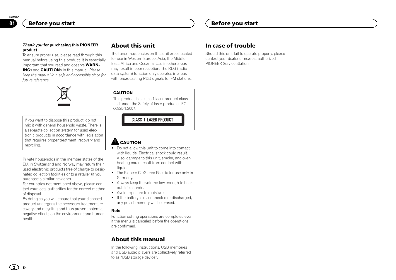 English | Pioneer DEH-1500UBG User Manual | Page 2 / 108