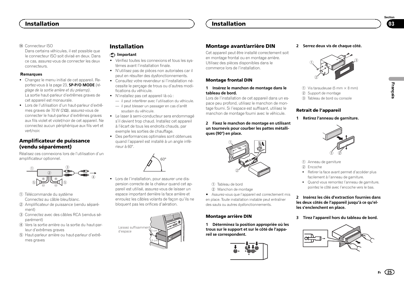 Installation | Pioneer DEH-1500UBG User Manual | Page 25 / 108