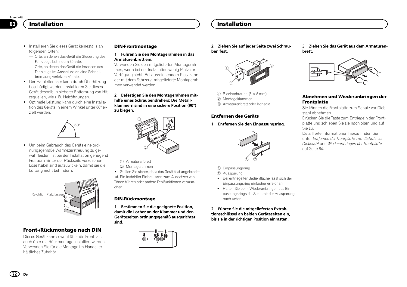Installation | Pioneer DEH-1500UBG User Manual | Page 72 / 108