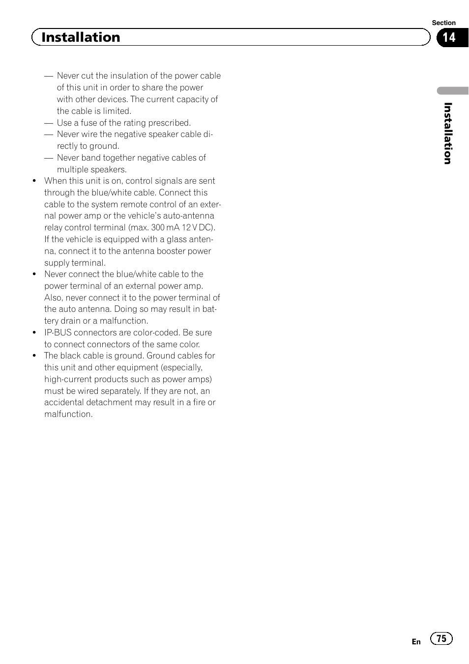 Installation | Pioneer AVH-P3400DVD User Manual | Page 75 / 112