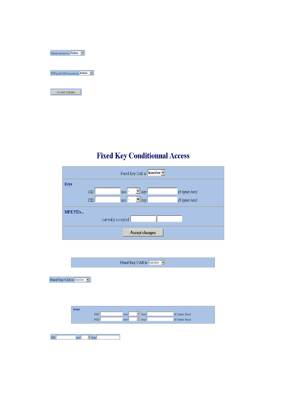 Fixed key conditionnal access | IPricot IPR-S1000 User Manual | Page 52 / 108