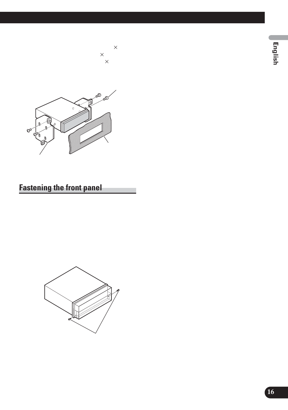 Fastening the front panel | Pioneer AVH-P5100DVD User Manual | Page 17 / 98