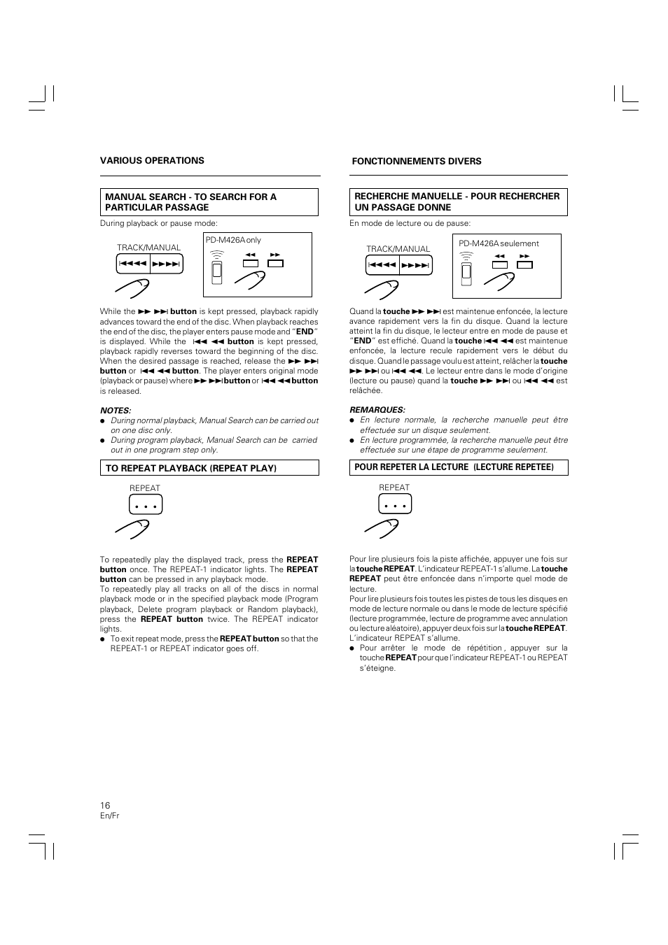 Pioneer PD-M426A User Manual | Page 16 / 88