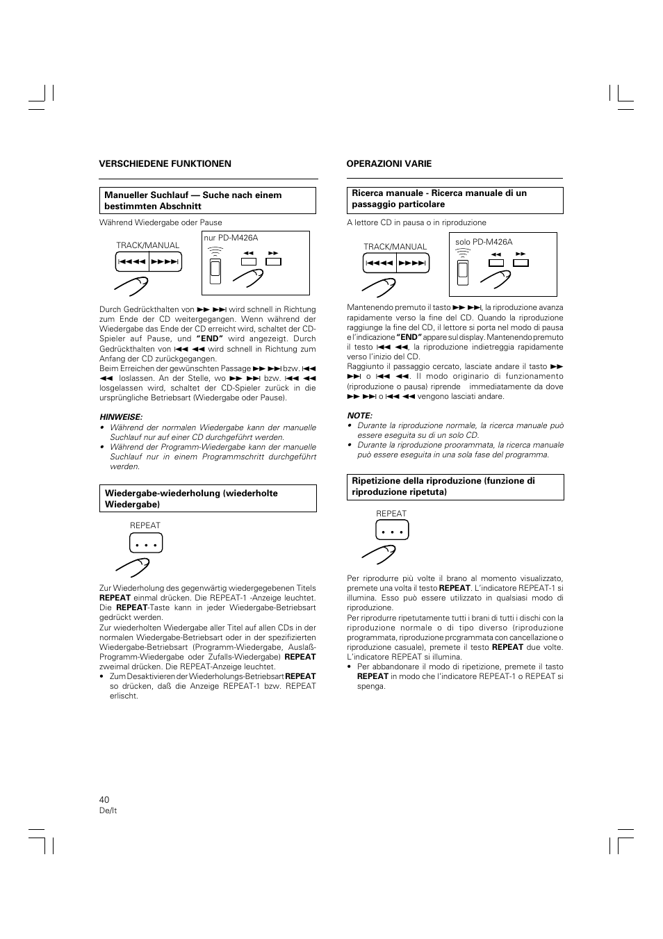 Pioneer PD-M426A User Manual | Page 40 / 88