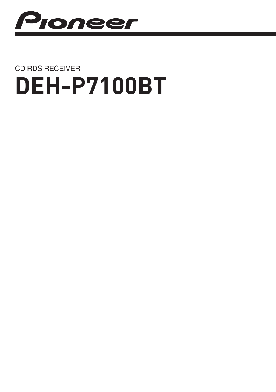 Pioneer DEH-P7100BT User Manual | 69 pages