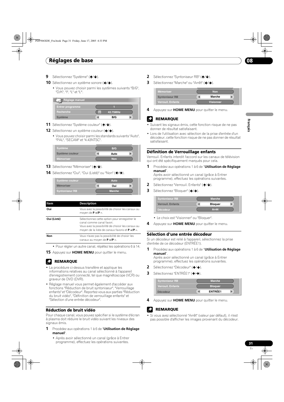 Réglages de base 08 | Pioneer PDP-506XDE User Manual | Page 109 / 236