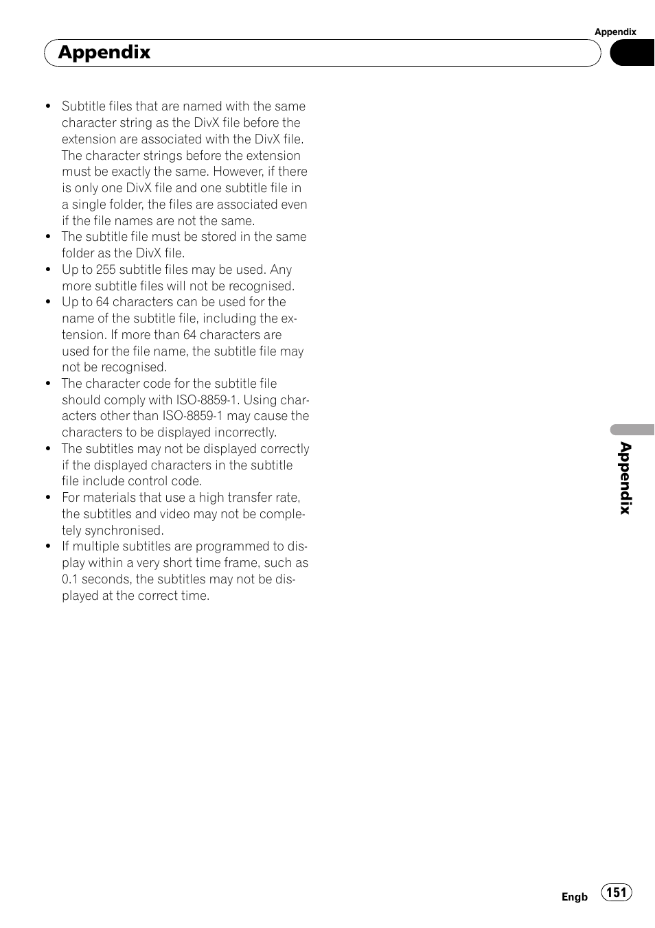 Appendix | Pioneer AVIC-F910BT User Manual | Page 151 / 170