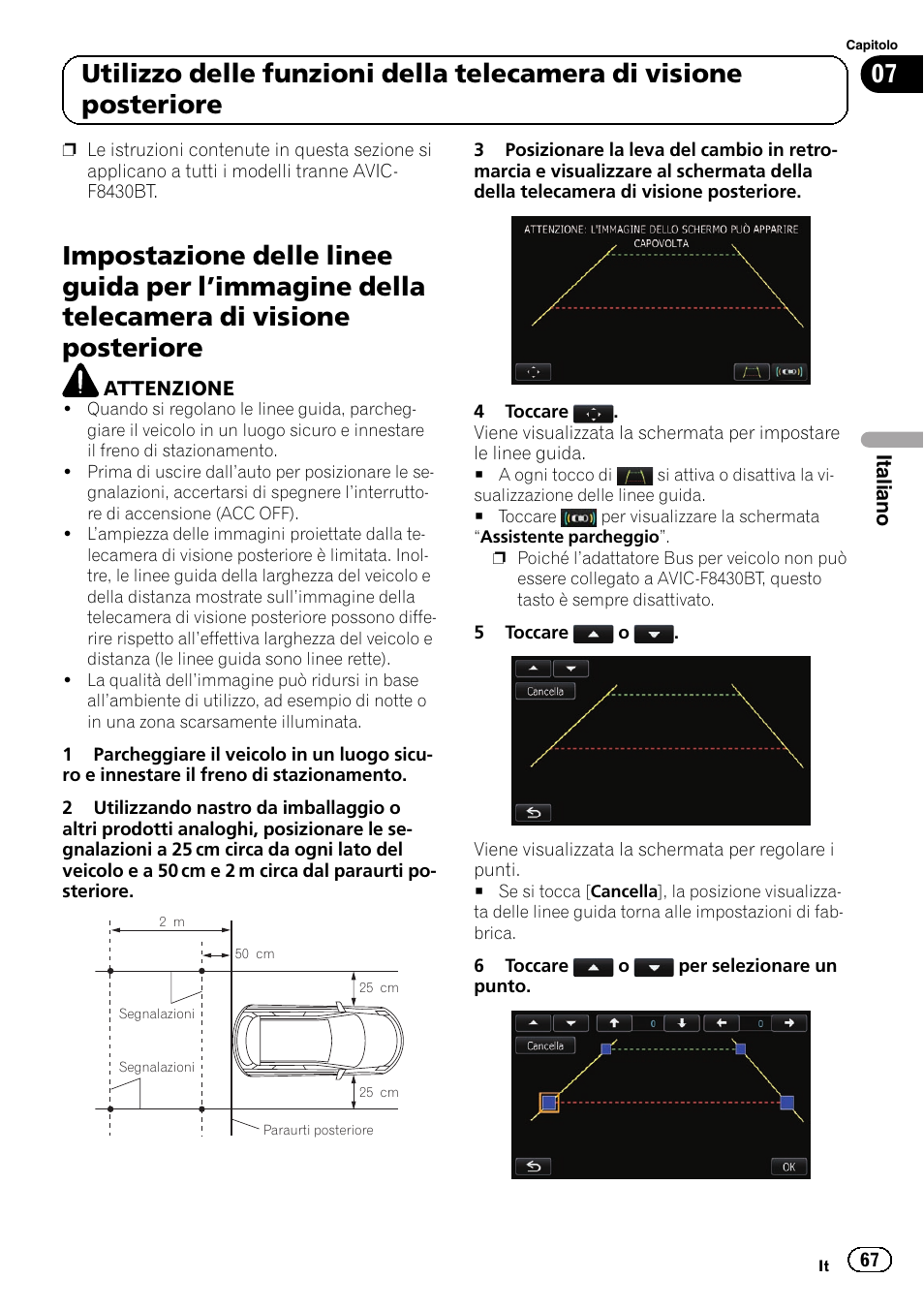 Immagine della telecamera di visione, Posteriore | Pioneer AVIC-F9310BT User Manual | Page 67 / 128