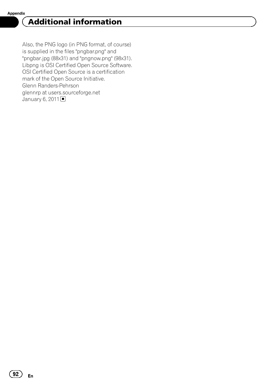Additional information | Pioneer AVH-X8500BT User Manual | Page 92 / 100