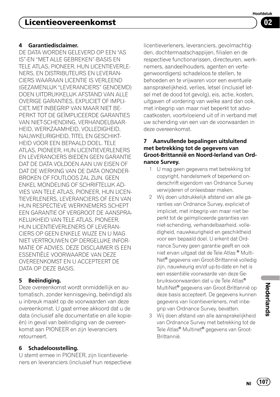 02 licentieovereenkomst | Pioneer AVIC-F30BT User Manual | Page 107 / 124