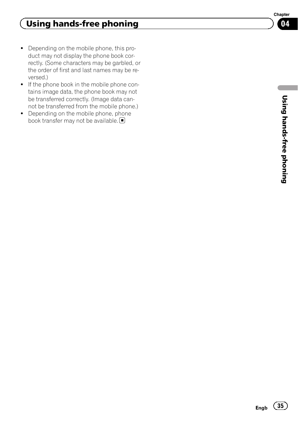 Using hands-free phoning | Pioneer AVH-X8600BT User Manual | Page 35 / 156