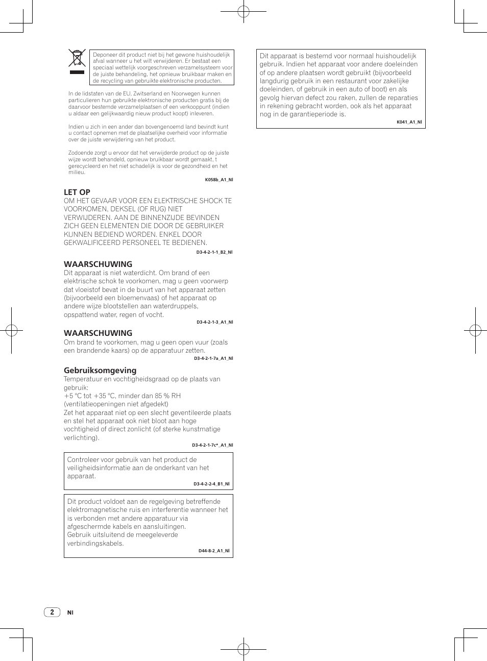 Dj controller, Lees dit voor gebruik (belangrijk)/snelstartgids, Let op | Waarschuwing, Gebruiksomgeving | Pioneer DDJ-SB-S User Manual | Page 54 / 68