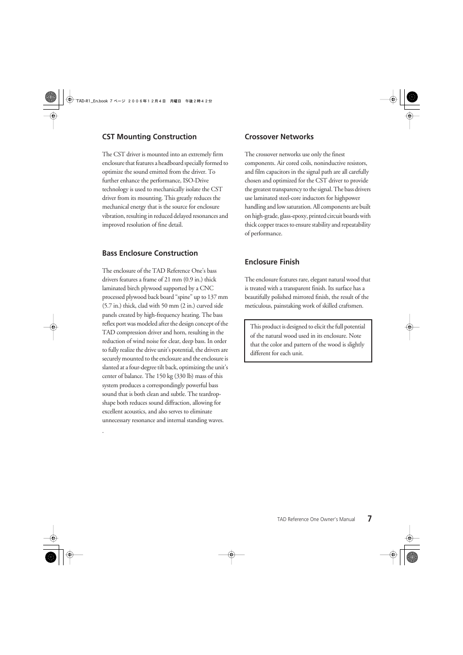 Pioneer TAD-R1 User Manual | Page 7 / 20