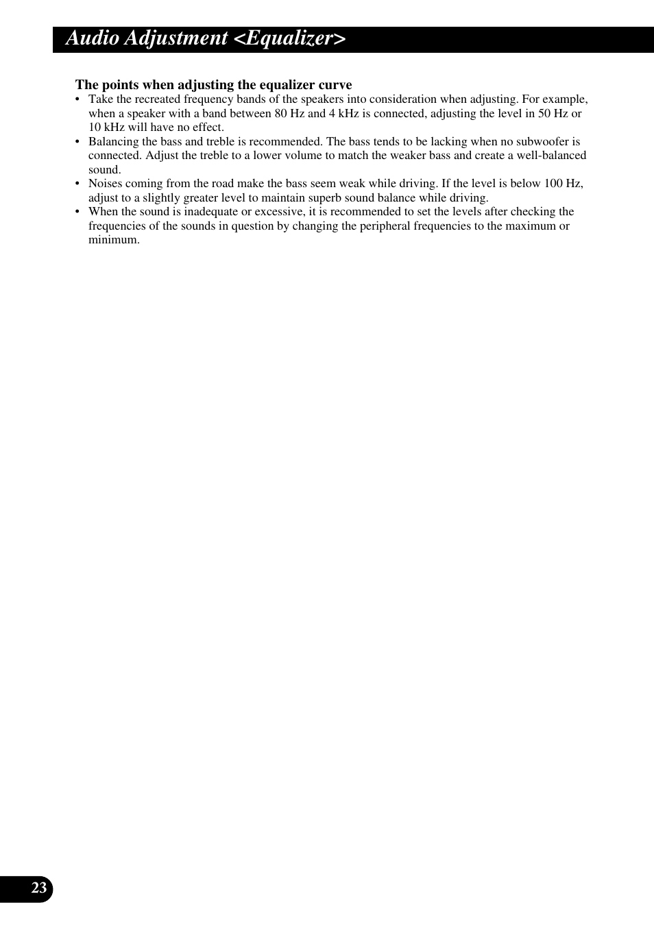 Audio adjustment <equalizer | Pioneer RS-A9 User Manual | Page 24 / 73