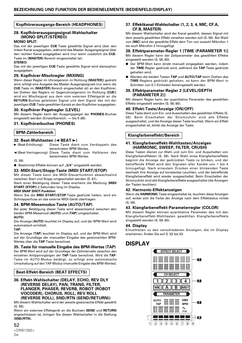 Display | Pioneer DJM-800 User Manual | Page 52 / 128