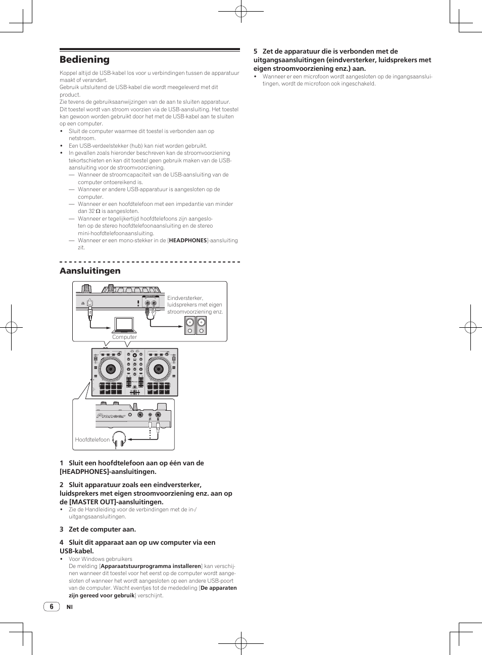 Bediening, Aansluitingen | Pioneer DDJ-SB User Manual | Page 58 / 68