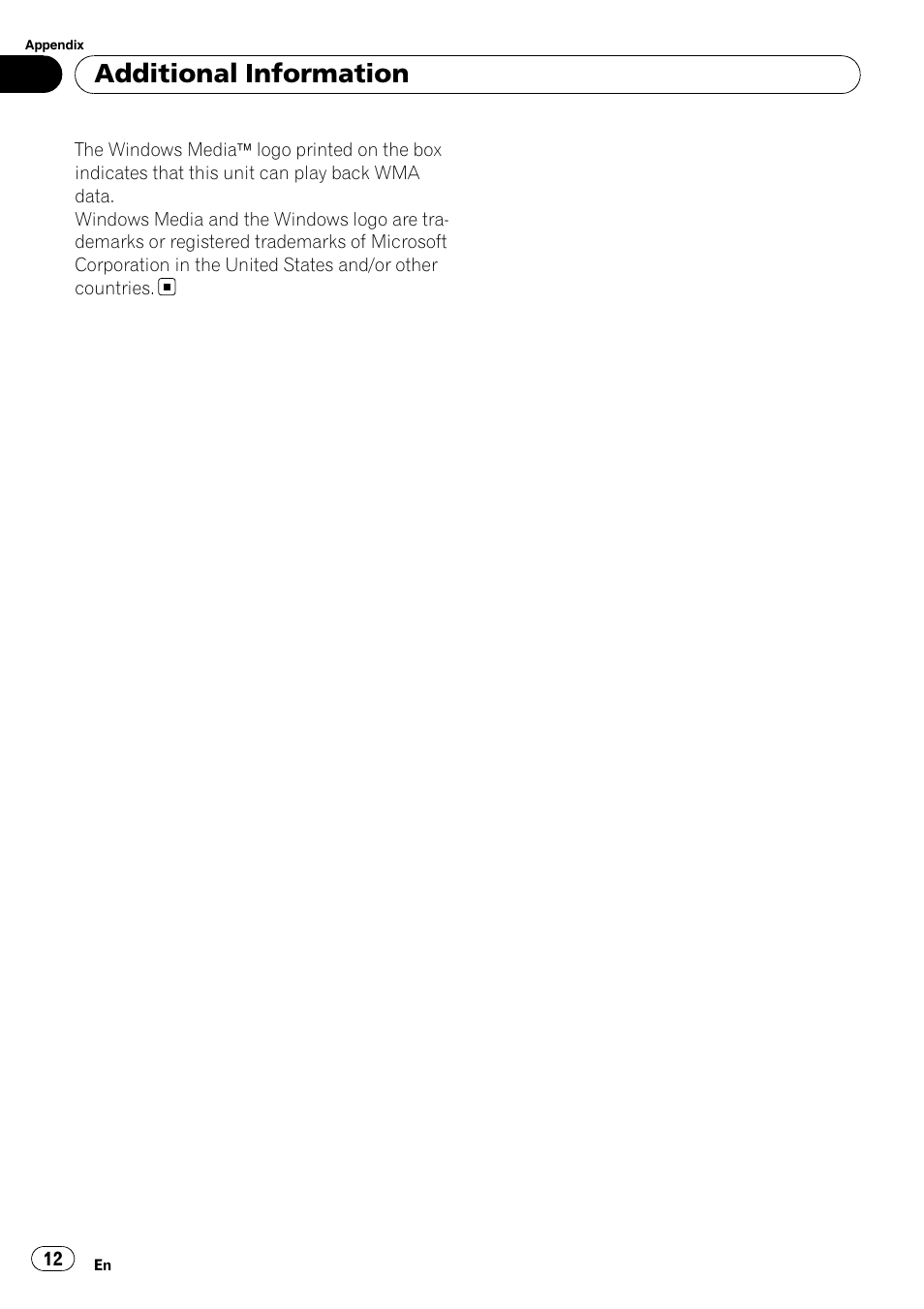Additional information | Pioneer DEH-1200MP User Manual | Page 12 / 94
