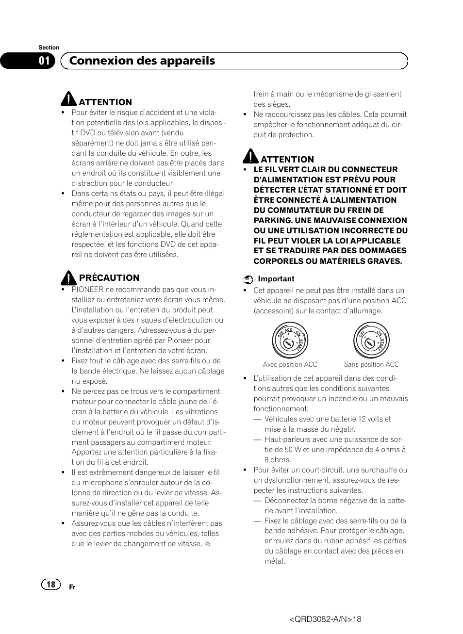 01 connexion des appareils | Pioneer AVH P4300DVD User Manual | Page 18 / 100