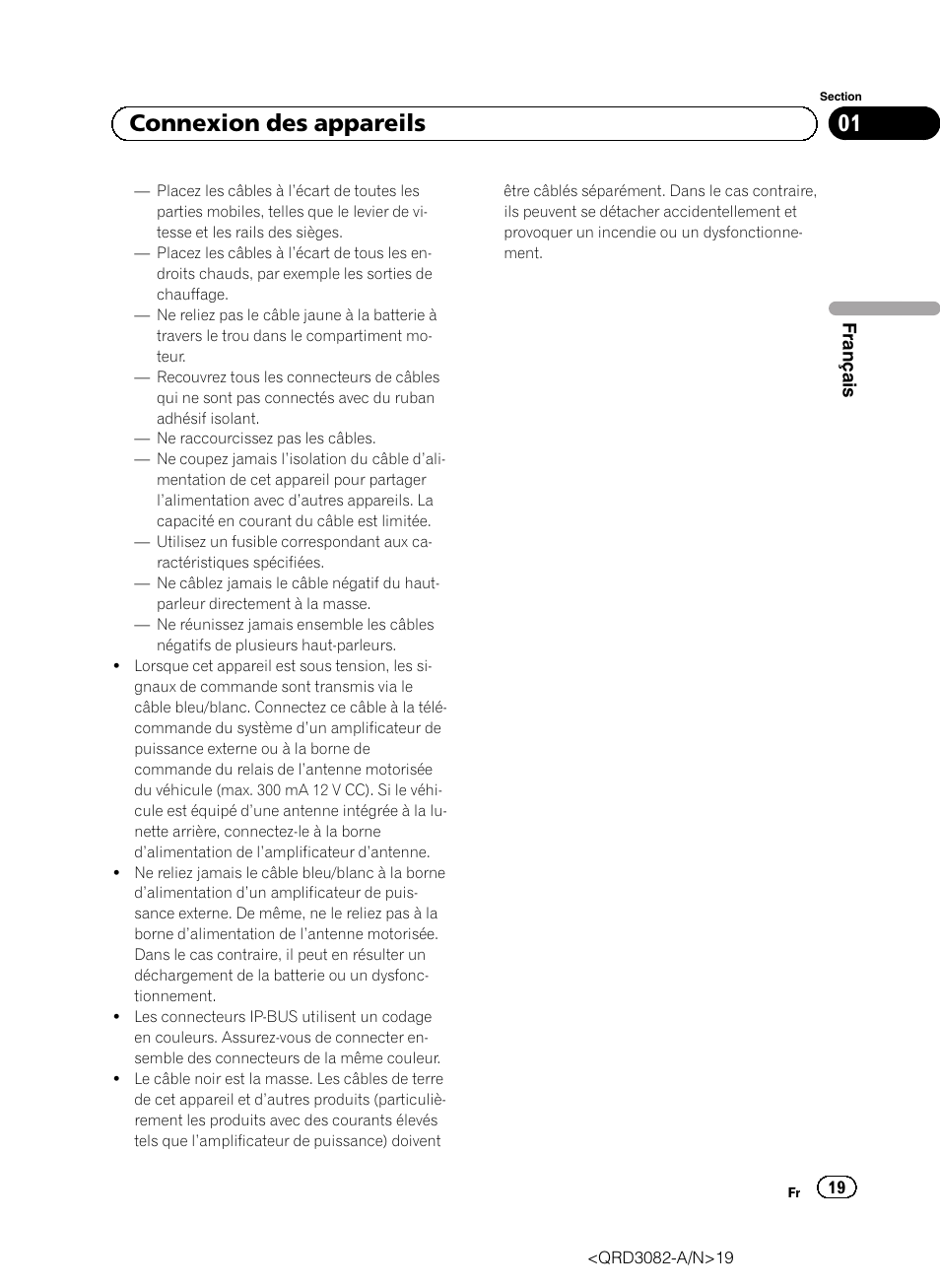 01 connexion des appareils | Pioneer AVH P4300DVD User Manual | Page 19 / 100