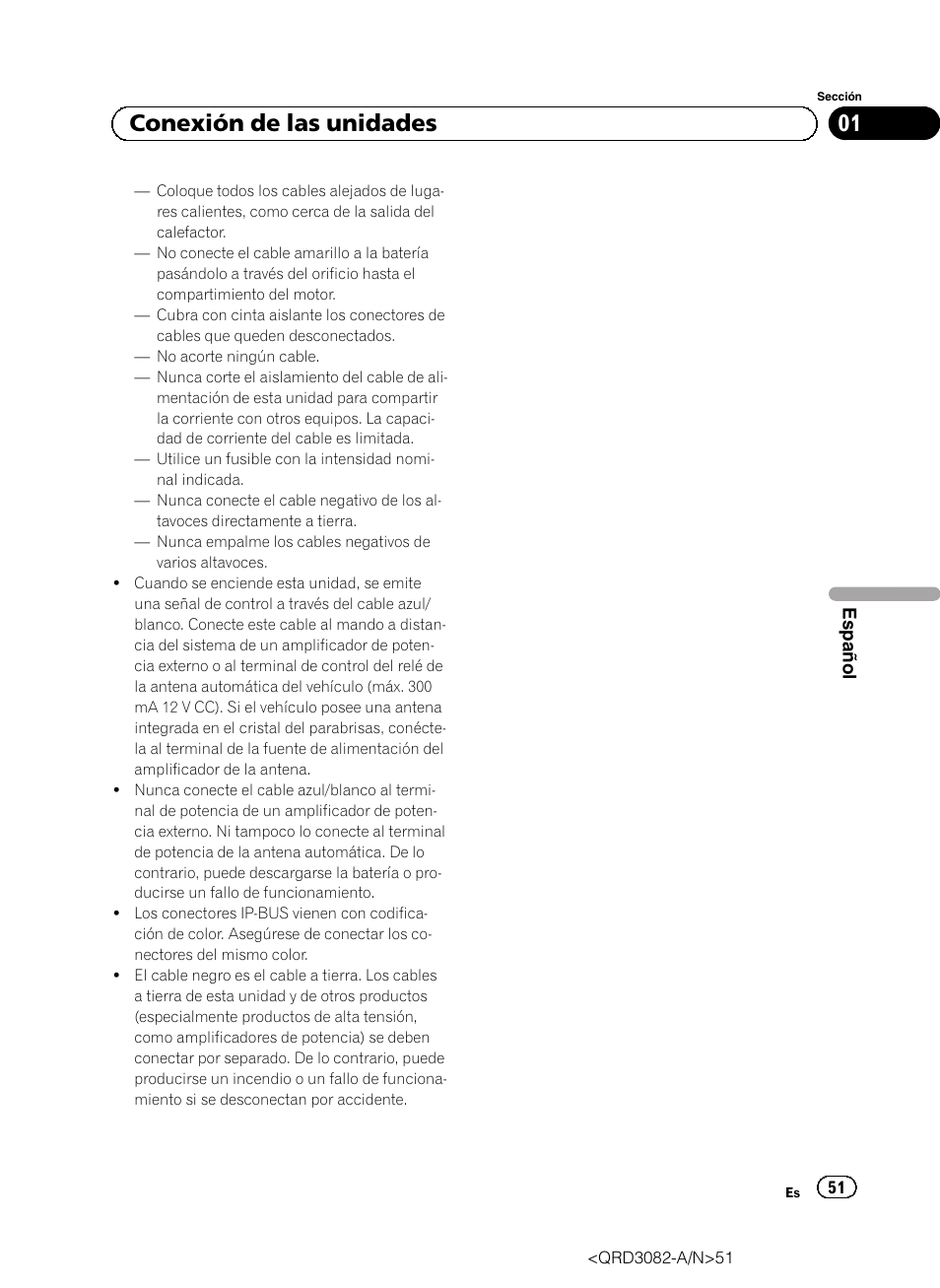 01 conexión de las unidades | Pioneer AVH P4300DVD User Manual | Page 51 / 100
