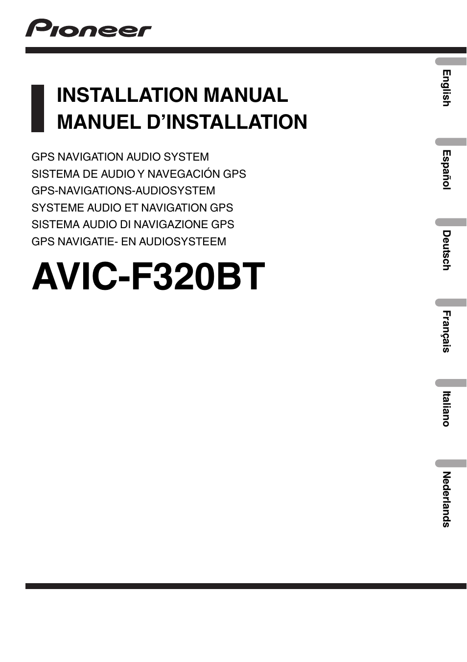 Pioneer AVIC-F320BT User Manual | 144 pages