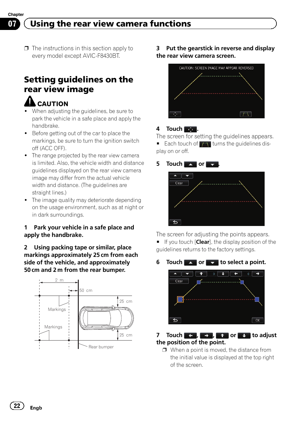 Image, Setting guidelines on the rear view image, 07 using the rear view camera functions | Pioneer AVIC-F930BT User Manual | Page 22 / 28