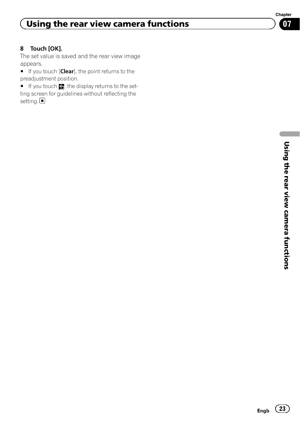 Using the rear view camera functions | Pioneer AVIC-F930BT User Manual | Page 23 / 28