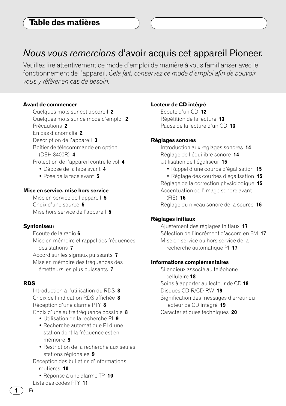 Pioneer DEH-2460R User Manual | Page 62 / 124
