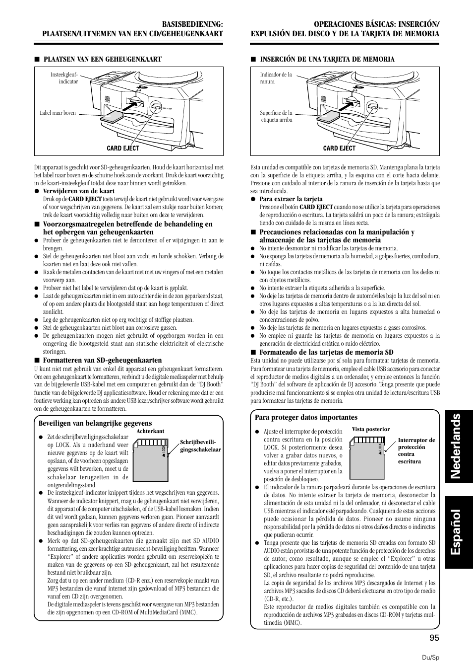 Nederlands español | Pioneer DMP-555 User Manual | Page 95 / 120