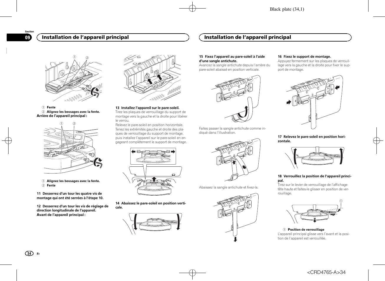 Installation de l ’appareil principal | Pioneer SPX-HUD01 User Manual | Page 34 / 148