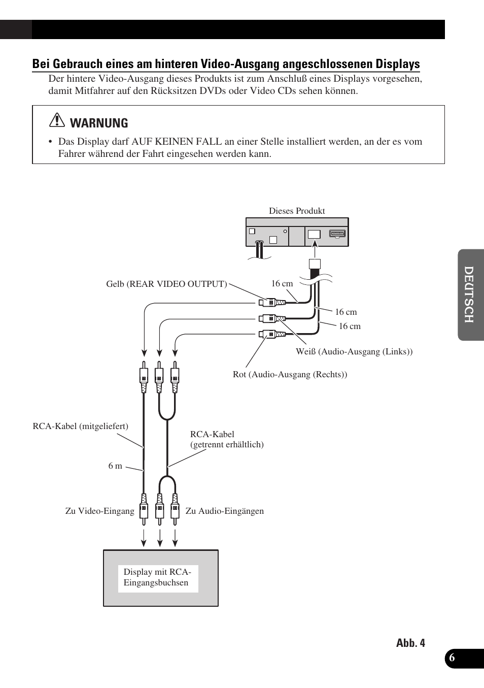 Warnung | Pioneer AVX-P7300DVD User Manual | Page 35 / 88