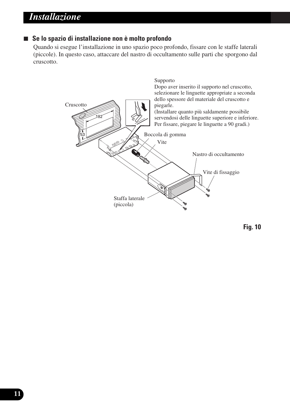 Installazione | Pioneer AVX-P7300DVD User Manual | Page 68 / 88