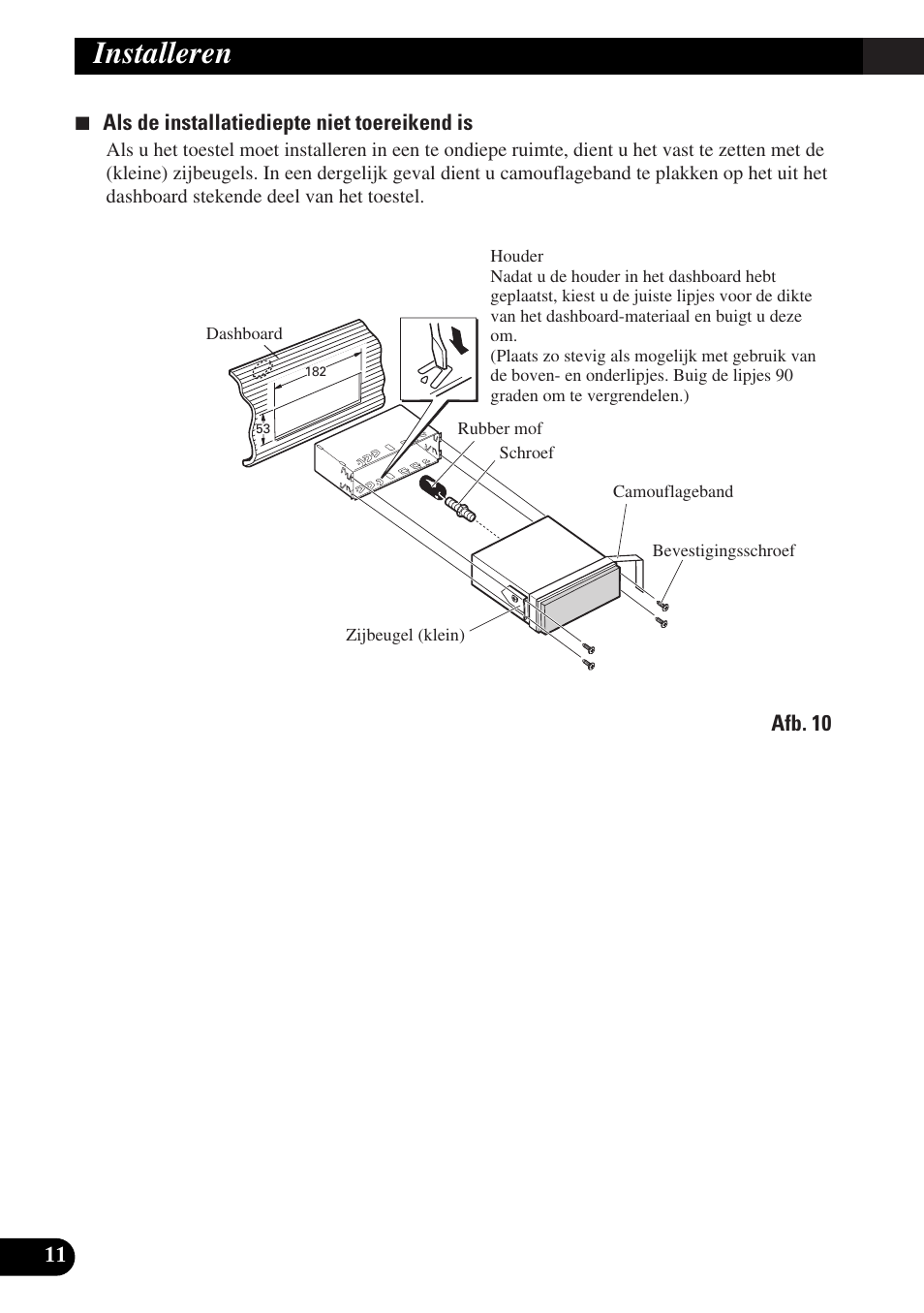 Installeren | Pioneer AVX-P7300DVD User Manual | Page 82 / 88