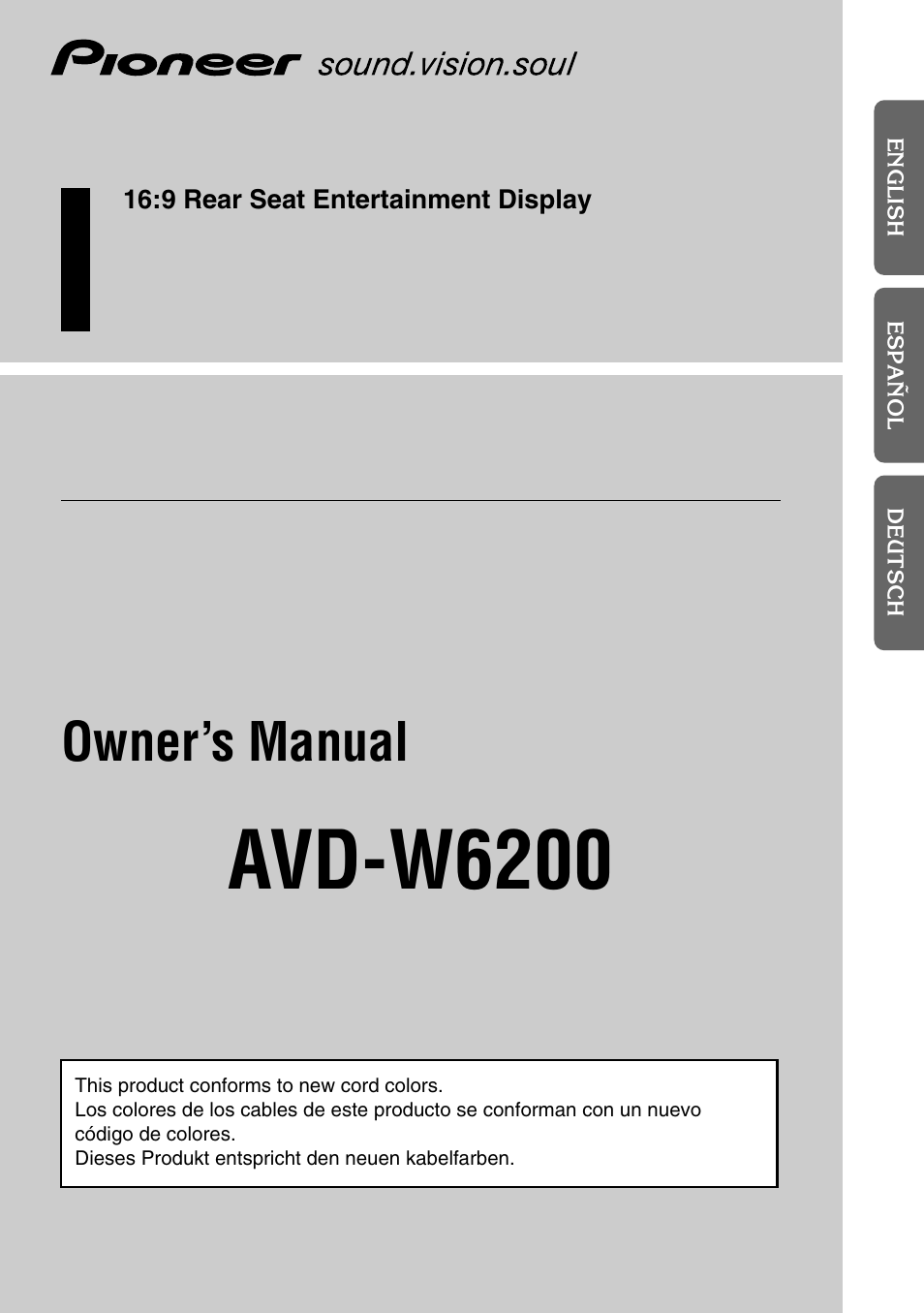 Pioneer AVD-W6200 User Manual | 88 pages