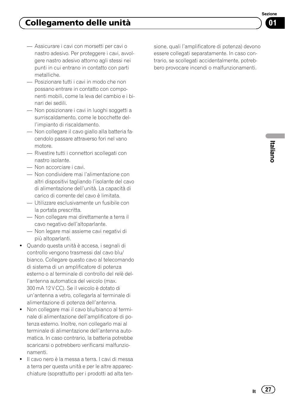 01 collegamento delle unità | Pioneer AVH-1400DVD User Manual | Page 27 / 76