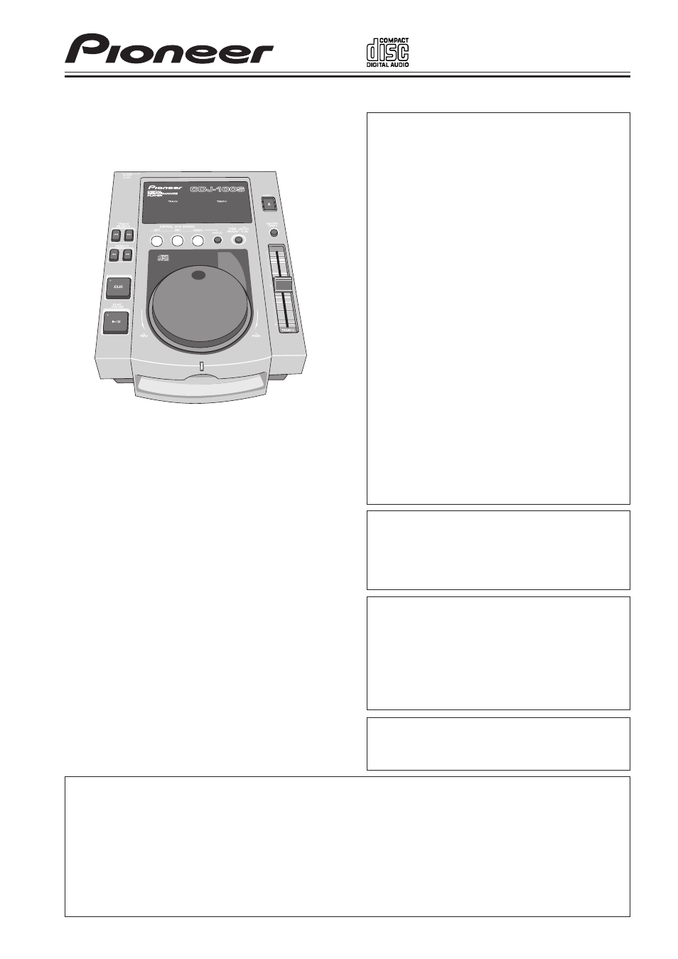 Pioneer CDJ-100S User Manual | 16 pages