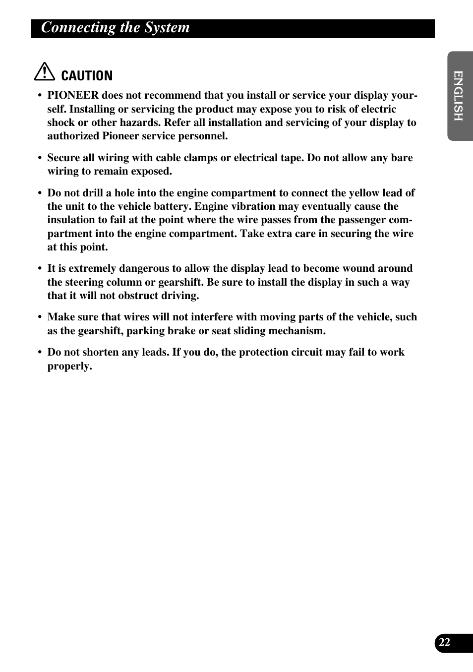 Connecting the system, Caution | Pioneer AVD-W6210 User Manual | Page 23 / 112