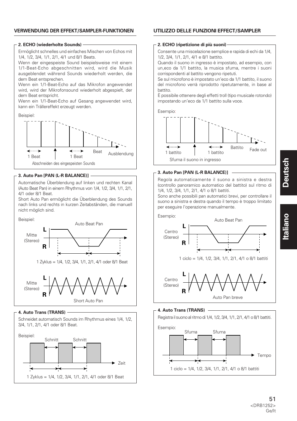 Deutsch italiano, Lr l r | Pioneer DJM-600 User Manual | Page 51 / 110