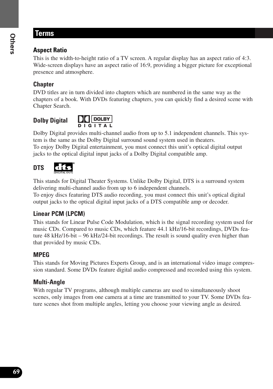 Terms | Pioneer AVX-P7300DVD User Manual | Page 74 / 80