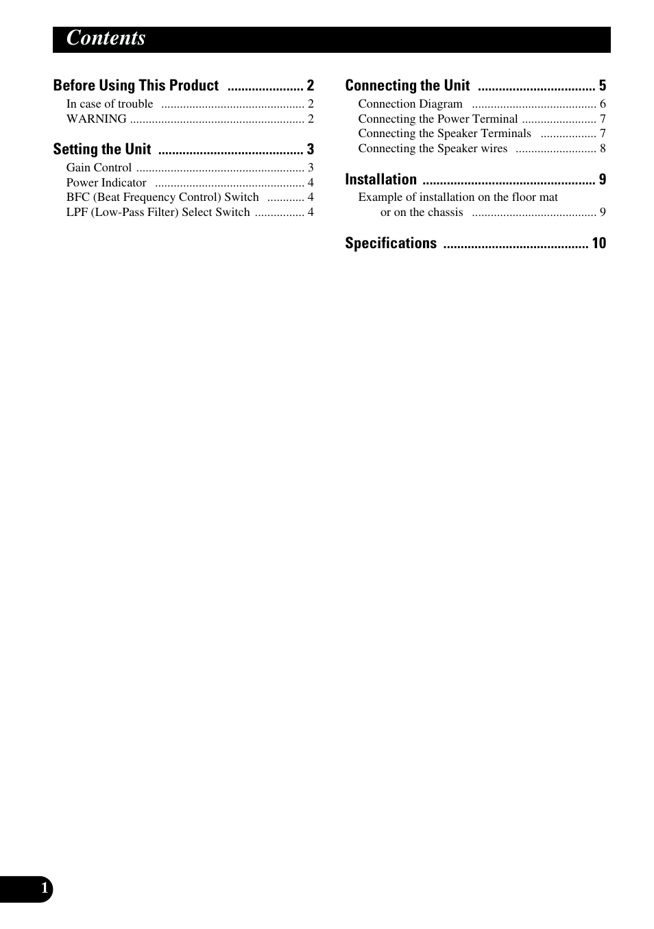 Pioneer GM-X962 User Manual | Page 2 / 64