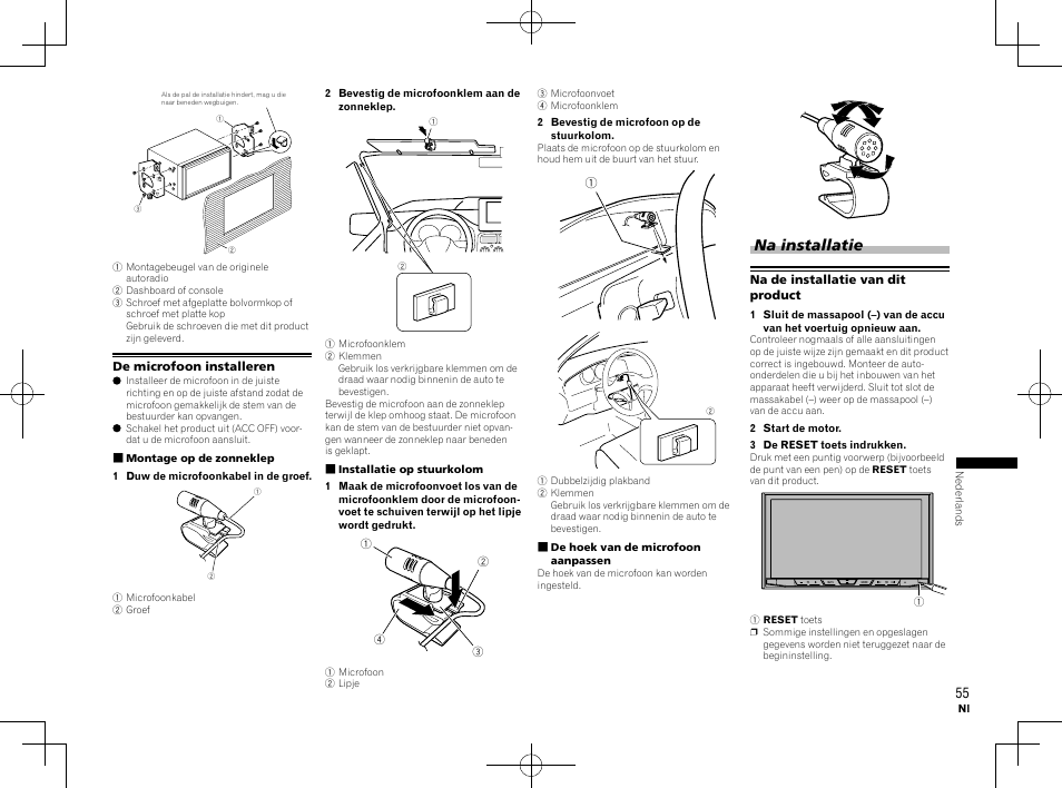 Na installatie | Pioneer AVH-X8600BT User Manual | Page 55 / 64