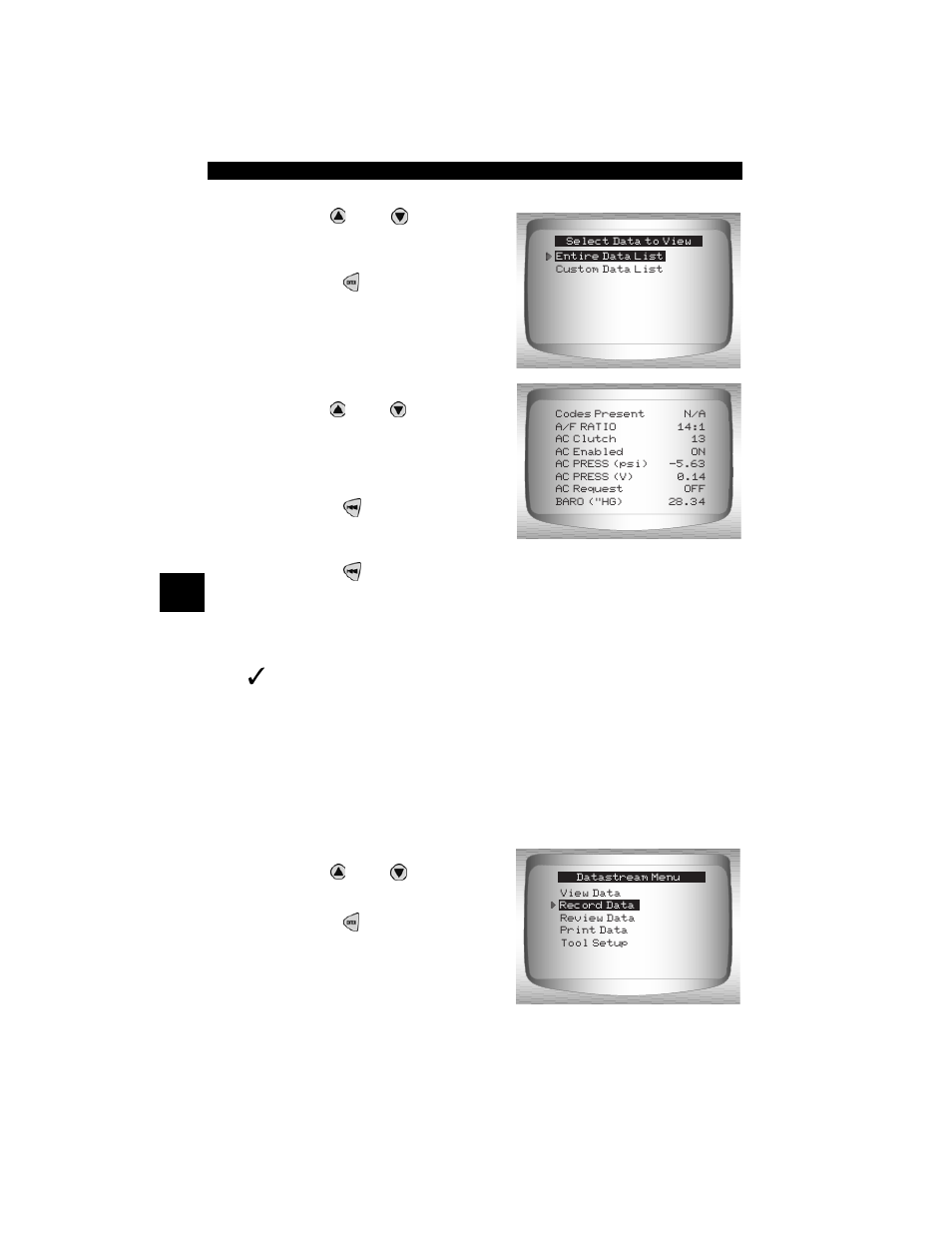 Record data | Actron CP9190 User Manual | Page 108 / 238